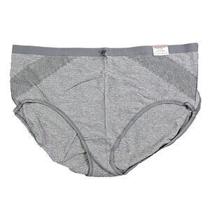 Lane Bryant Cacique 22/24 Panty Gray Lace Cotton High Leg Brief Underwear New